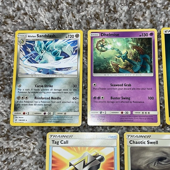 2019 POKEMON Trainer Energy Alolan Dhelmise Mixed Bundle Card Lot Of 5ea - Picture 2 of 4